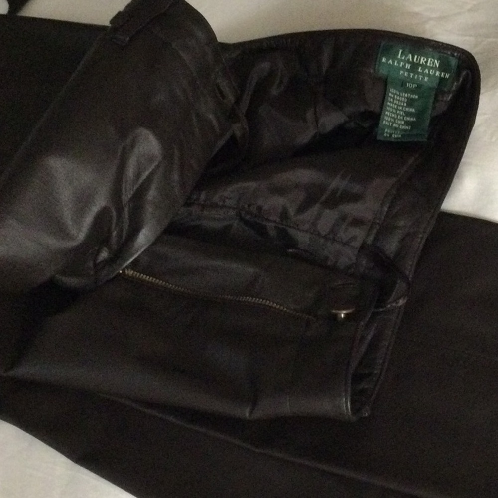 Lauren Ralph Lauren Brown Leather Pants